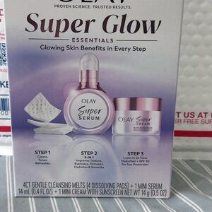 OLAY Super Glow Essentials with Purple and White Design